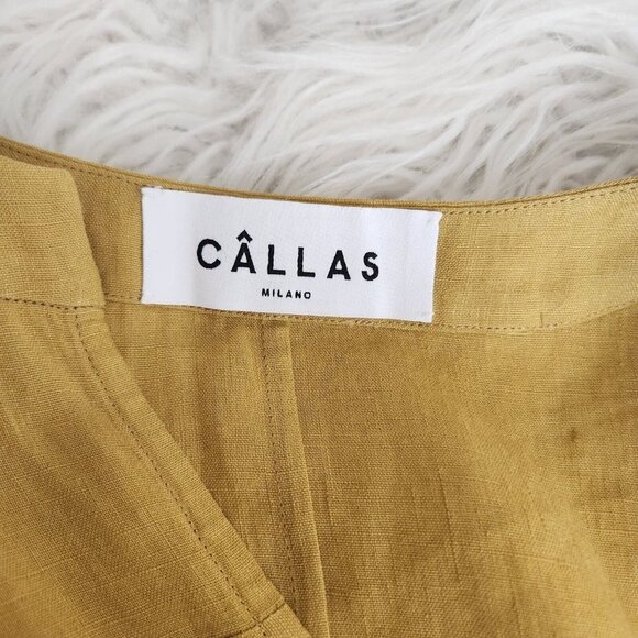 CALLAS MILANO SLEEVE POCKET MIDI DRESSES Linen Kaftan Mustard Yellow OS Kaftan - Picture 9 of 14